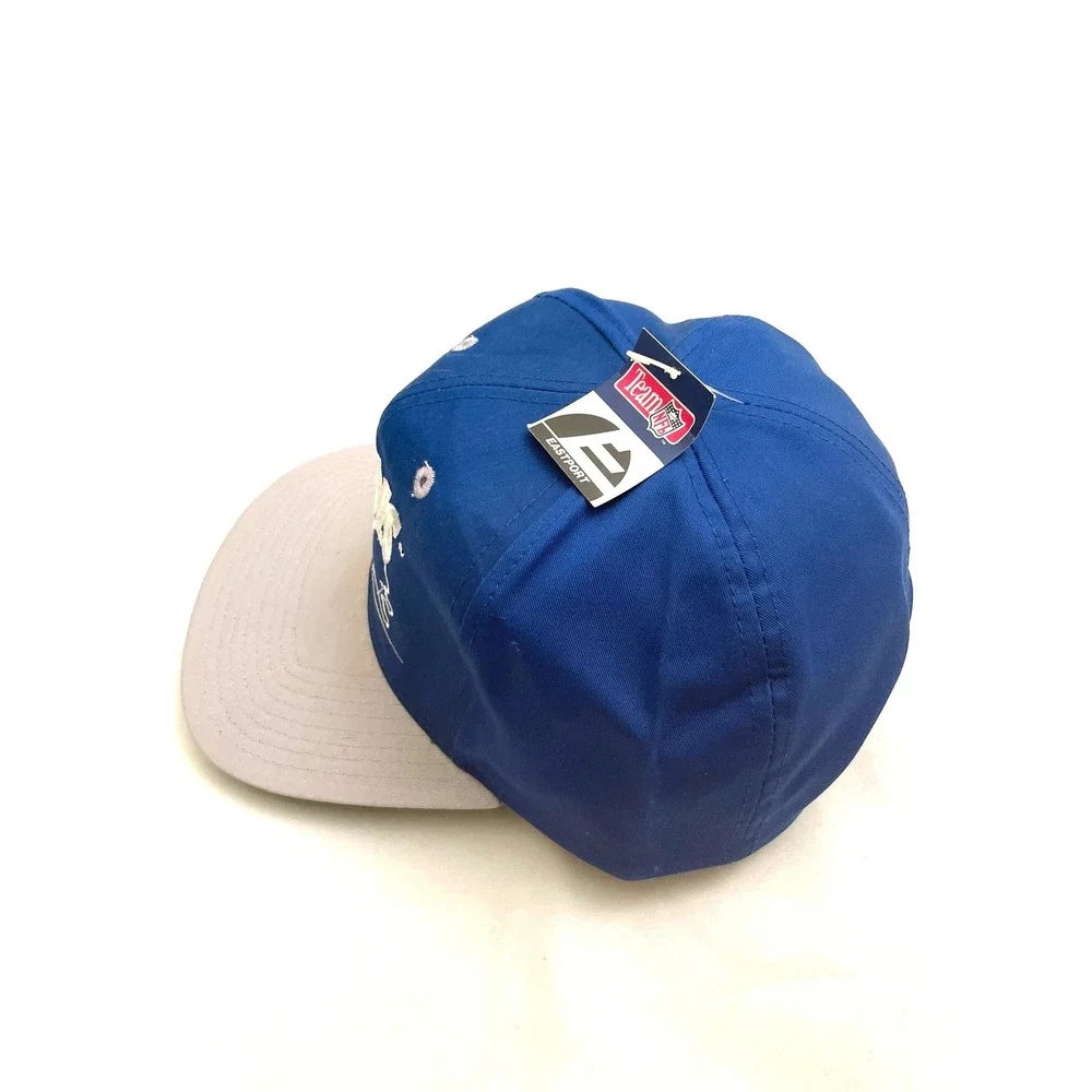 NEW Vintage Detroit Lions Eastport Snapback Hat Cap Blue Deadstock NFL